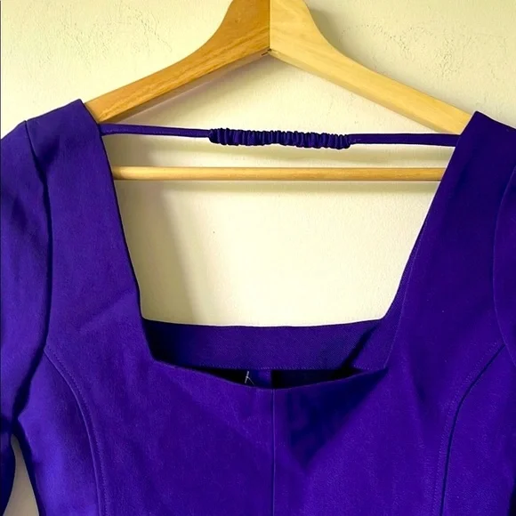 Zara Purple Crop Top Long Sleeve Fitted Crop Blouse - Picture 5 of 8